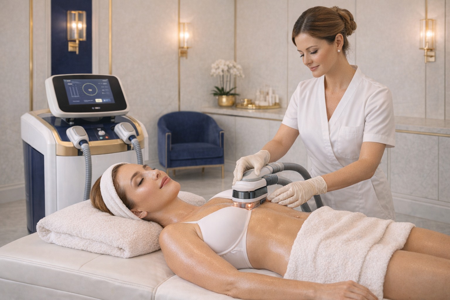 Fat reduction treatment in an aesthetic clinic